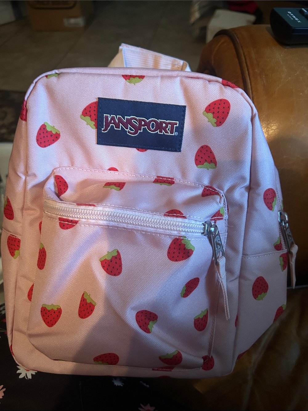 Jansport Pink Strawberry Print Mini Backpack